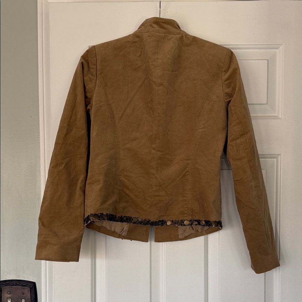 Michael Kors Brown Jacket With Patterned Trim - image 3